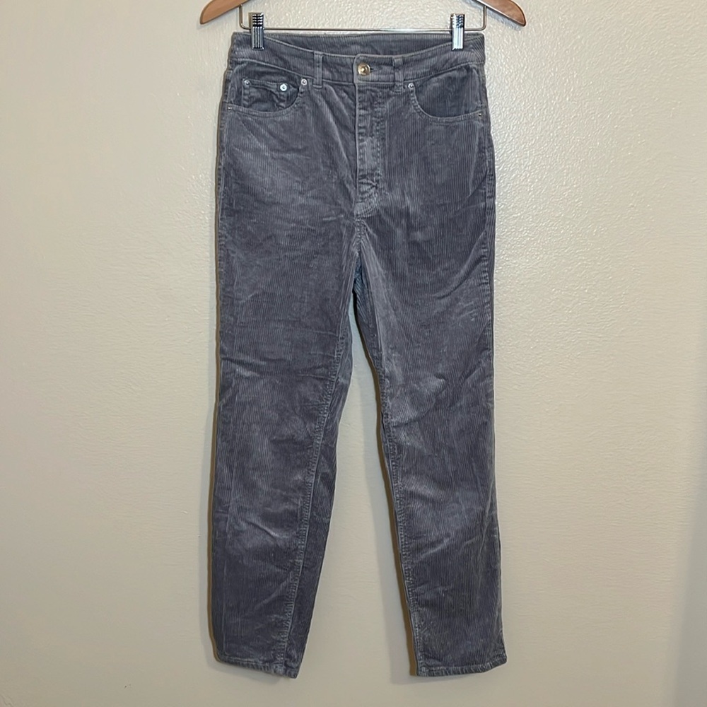 H&M Divided Grey Corduroy High Rise Pants